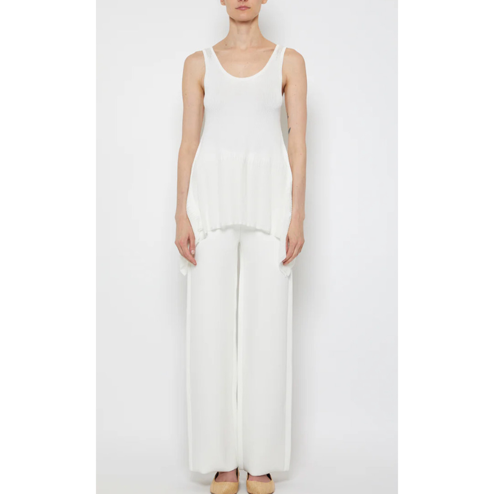 Prabal Gurung Sheer & Opaque Ribbed Peplum Shell Tank – Size M